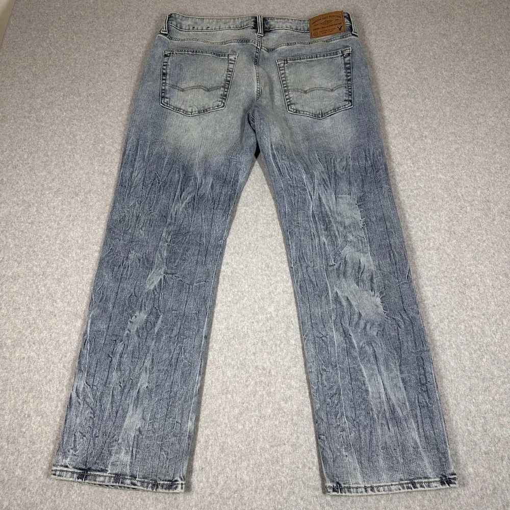 American Eagle‎ Extreme Flex Original Straight Men's 34x30 Light Wash Great fade